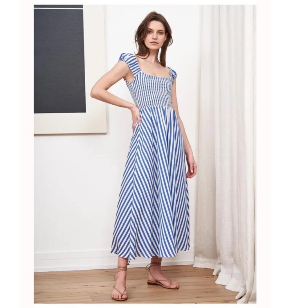 La Ligne Blue and White Striped Maxi Dress
